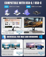 Load image into Gallery viewer, WAVLINK USB 3.0 and USB-C Dual 4K Display Universal Laptop Docking Station with DisplayPort and HDMI Docking Staion Dual Monitor for Mac, Windows(2 HDMI, 2 DP, Gigabit Ethernet, 6 USB 3.0, Audio)