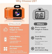 Load image into Gallery viewer, Upgraded 4K Digital Camera,HD 48MP 18X Zoom Anti Shake Auto Focus Kid Camera with 32G Card, Point and Shoot Camera Compact & Portable Video Camera for Kids, Teens, Beginners