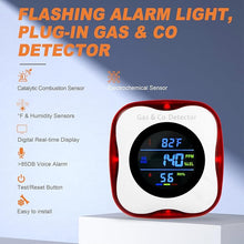 Load image into Gallery viewer, Combination Gas & Carbon Monoxide Detectors Plug in,Natural Gas Detector,Propane,Carbon Monoxide Alarm,CO Level & °F & Humidity & Explosive Gas Detector for Home,Kitchen,RV