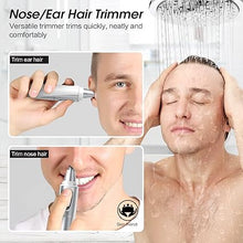 Load image into Gallery viewer, Ear and Nose Hair Trimmer Clipper - 2024 Professional Painless Eyebrow & Facial Hair Trimmer for Men Women,Battery-Operated Trimmer with IPX7 Waterproof,Dual Edge Blades for Easy Cleansing White