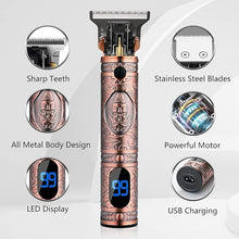 Load image into Gallery viewer, AMULISS Professional Hair Trimmer Mens Hair Clippers Zero Gapped Cordless Hair Trimmer Professional Haircut & Grooming Kit for Men Rechargeable LED Display