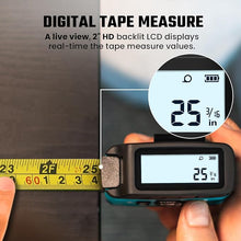 Load image into Gallery viewer, MiLESEEY DT20 Laser Tape Measure 3-in-1, 130FT Laser Distance Meter, 16FT Digital Tape Measure, Regular Tape Measure, Area Volume Measuring Pythagorean Mode, Waterproof and Rechargeable