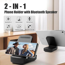 Load image into Gallery viewer, Gifts for Men,Cell Phone Stand with Wireless Bluetooth Speaker for Men Women,HD Surround Sound Speaker Anti-Slip Base for Home,Office,Outdoor Compatible with iPhone/Samsung/iPad Tablet