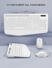 Load image into Gallery viewer, Wireless Keyboard and Mouse Combo - Full-Sized Ergonomic Keyboard with Wrist Rest, Phone Holder, Sleep Mode, Silent 2.4GHz Cordless Keyboard Mouse Combo for Computer, Laptop, PC, Mac, Windows,White