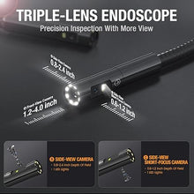Load image into Gallery viewer, Teslong Triple Lens Borescope with 7" IPS Screen, 1080P HD Industrial Endoscope Inspection Camera with Light, 16.5FT Flexible Automotive Mechanic Scope Tool, Waterproof Pipe Snake Camera in Wall Cam
