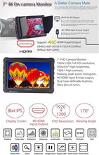 Load image into Gallery viewer, LILLIPUT A7S 7" 1920x1200 IPS Screen Camera Field Monitor 4K HDMI Input Output Video for DSLR Mirrorless Camera Sony A7S II A6500 Panasonic GH5 Canon 5D Mark IV DJI Ronin M Black VIVITEQ Exclusively