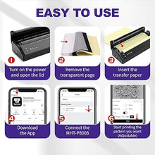 Load image into Gallery viewer, Tattoo Stencil Printer Bluetooth Thermal Stencil Printer for Tattooing Wireless Tattoo Machine Kit with 10 Transfer Paper Tattoo Printer Compatible with Smartphone & PC for Tattoo Artists & Beginners