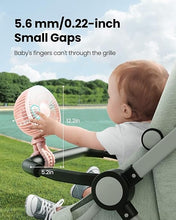 Load image into Gallery viewer, Gaiatop Baby Stroller Fan, 4000mAh Oscillating Mini Portable Fan with Light, 4 Speeds Battery Operated Small Handheld Desk Fan, 360° Rotate Flexible Tripod Clip On Fan for Car Seat Crib Travel Pink