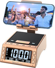 Load image into Gallery viewer, TechGlow Gifts for Men Women Foldable Cellphone Stand with Bluetooth Speaker Charging Station Birthday Gift Idea for Mom Dad Cool Gadget Tech Gifts-Rose Gold