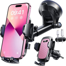 Load image into Gallery viewer, YRU?80+LBS Safest Strongest Rotatable Suction 2024 Ultimate Car Phone Holder Mount ?Military-Grade & All Patent Safety Certs? Dashboard Windshield Vent for iPhone 16 15 Pro Max 14 Samsung, Pink