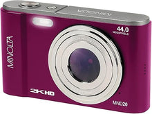 Load image into Gallery viewer, Minolta MND20 44 MP / 2.7K Ultra HD Digital Camera (Magenta)