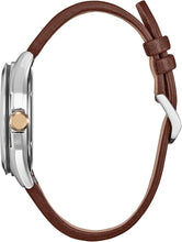 Load image into Gallery viewer, Citizen Men's Eco-Drive Disney Mickey Mouse Explorer Stainless Steel Case Watch, Brown Leather Strap, 3 Hand, (Model: AW1149-06W)
