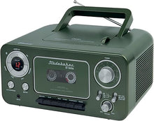 Load image into Gallery viewer, Portable Stereo CD Player with Bluetooth, AM/FM Stereo Radio and Cassette Player/Recorder (Cyprus Green)