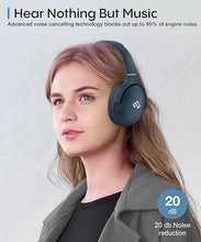 Load image into Gallery viewer, INFURTURE Active Noise Cancelling Headphones, H1 Wireless Over Ear Bluetooth Headphones, Deep Bass Headset, Low Latency, Memory Foam Ear Cups,40H Playtime