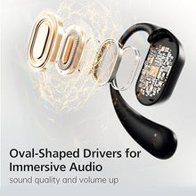 Load image into Gallery viewer, Open Ear Headphones, 35 Hours Playtime True Wireless Open Ear Earbuds with Ear Hooks, Air Conduction Headphones, Bluetooth 5.3,Clear Calls, IPX6 Waterproof Wireless Earphones - Black