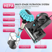 Load image into Gallery viewer, Belife M8 Mattress Vacuum Cleaner, Anti-allergen Bed Vacuum Cleaner with UV & Hot Air & High Heating, 550W 18Kpa Powerful Suction Double-Cup Handheld Vacuum for Bed, Couch, Sofa, Corded (Blue)