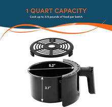 Load image into Gallery viewer, Elite Gourmet EAF-1121X Personal 1.1 Qt. Compact Space Saving Electric Hot Air Fryer Oil-Less Healthy Cooker, Timer & Temperature Controls, 1000W Black