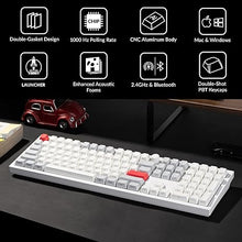 Load image into Gallery viewer, Keychron Q6 Max QMK/LAUNCHER Wireless Bluetooth/2.4 GHz/USB-C Wired Custom Mechanical Keyboard, Full Size Programmable Knob RGB Backlit Hot-Swappable Gateron Brown Switch for Mac Windows Linux - White