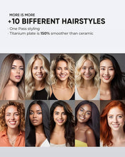 Load image into Gallery viewer, VANESSA PRO Flat Iron Hair Straightener, 100% Pure Titanium Flat Iron for One Pass to Achieve a Sleek Look, Curls Beautifully & Straightens Well - 1 inch