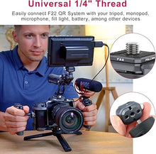 Load image into Gallery viewer, ULANZI F22 Quick Release Plate, Camera Mount Thread Adapter Seat Quick Setup Kit with 1/4" Screw to F22 QR System for Canon/Sony/Nikon Cameras/DJI/Moza Stablizers Switch Between Tripod/Monopod/Slider