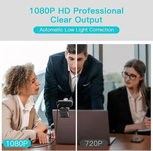 Load image into Gallery viewer, 1080P HD Webcam with Microphone for Desktop, USB Computer Camera with Web Cam Cover&Web Camera Stand, 110-degree Wide Angle Streaming Webcam for PC Zoom/Video Calling/Gaming/Conferencing