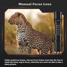 Load image into Gallery viewer, 420-800mm Telephoto Lens for Sony E - Manual Focus(MF) Zoom Lens for Sony A7C A7R A7S A7 A9 A6700 A6600 A6500 A6400 A6300 A6100 A6000 A5100 A5000 NEX-7 NEX-6 NEX-5 ZV-E10 etc (for Sony E Mount)