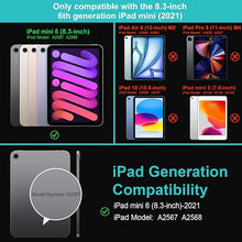 Load image into Gallery viewer, Arteck Bluetooth Keyboard Case for iPad Mini 6, 8.3-inch, with 130 Degree Swivel Rotating Stand, Shockproof Protection, Auto Sleep/Wake Feature, USB-C Charging