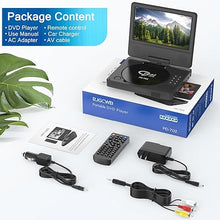 Load image into Gallery viewer, 9.5" Portable DVD Player with 7.5" Swivel Display Screen, 5-Hour Built-in Rechargeable Battery, Car DVD Player,Supports SD Card/USB/CD/DVD and Multiple Disc Formats, High Volume Speaker,Black……