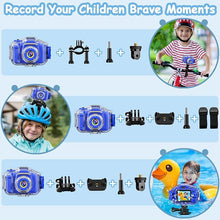 Load image into Gallery viewer, Agoigo Kids Waterproof Camera Toys for 3-9 Year Old Boys Girls Christmas Birthday Gifts HD Children's Digital Action Camera 2 Inch Screen with 32GB Card (Dark Blue)