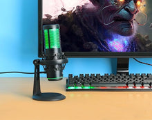Load image into Gallery viewer, MANHATTAN RGB USB Gaming Mic, Noise Cancelling Condenser Microphone for PC, PS4, PS5 and Mac, Anti-Vibration Shock Mount, Gaming, Streaming, Podcasts, Twitch, YouTube, Discord - 102674
