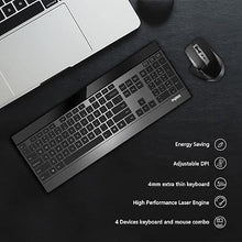 Load image into Gallery viewer, RAPOO Wireless Keyboard and Laser Mouse Combo,Multi Device (Bluetooth 4.0+3.0+2.4G) Keyboard and Mouse Set,Ultra-Slim Computer Keyboard Compact Design for Windows/Android/Mac OS