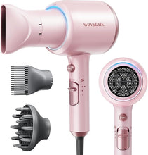 Load image into Gallery viewer, Wavytalk Professional Hair Dryer with Diffuser 1875W Power Dryer, Blow Dryer Ionic Hair Dryer for Women with Constant Temperature, Fast Drying &Low Noise, Millennial Pink