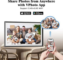 Load image into Gallery viewer, WiFi PWOSUN Digital Picture Frame - Large 15.6-inch Digital Photo Frame with FHD Touchscreen, Dual-WiFi Smart Frames, 32GB, Unlimited Cloud Storage, Share Photos & Videos via APP/Email, Auto-Rotate