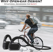 Load image into Gallery viewer, Bone Conduction Headphones,Open-Ear Bluetooth Headset with Micphones, Built-in 32GB Flash Memory MP3 Player, IPX8 Waterproof Sports Earphones for Gym Workout Swimming Running Cycling