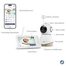 Load image into Gallery viewer, Maxi-Cosi See Pro 360 Baby Monitor with CryAssist™ AI Cry Translation, 2K HD camera with PTZ, Secure Non Wi-Fi 5 inch parent unit, 10 hour battery, Soothing Lullabies, 2-way audio