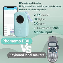 Load image into Gallery viewer, Phomemo D30 Label Maker Machine with Tape, Bluetooth Thermal Mini Label Printer for Storage, Barcode, Mailing, Office Supplies, Home, Organizing Storage,Small Portable Sticker Maker, Green