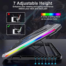 Load image into Gallery viewer, Laptop Cooling Pad RGB Portable Gaming Laptop Cooling Pad Laptop Cooler Stand RGB Lights Fits 12-17 Inches,Laptop Cooler (6 fans)
