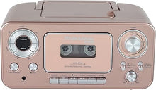 Load image into Gallery viewer, Portable Stereo CD Player with Bluetooth, AM/FM Stereo Radio and Cassette Player/Recorder (Rose & Gold)