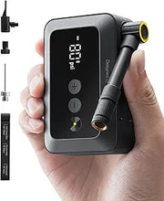 Load image into Gallery viewer, HOTO Mini Bike Tire Pump, 25s Fast Inflate Bicycle Pump with Guage, 150PSI Portable Electric Bike Air Pump with Presta and Schrader Valve for Road Bike, Motorcycle, Mountain Bike, E-Bike, City Bike