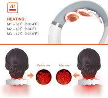 Load image into Gallery viewer, Neck Massager for Pain Relief Deep Tissue, FSA HSA Eligible Items, Electric Pulse Neck Massager with Heat, 9 Modes 50 Levels Cordless Cervical Neck Massage for Women Men