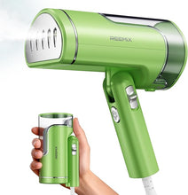 Load image into Gallery viewer, Portable Garment Steamer, Powerful Foldable Handhled Steamer 1300W, Travel Size Steamer For Clothes 20S Fast Heat-up, Fabric Steamer for Home & Travel, 120V Only (Green)
