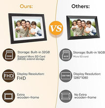 Load image into Gallery viewer, Frameo 32GB Digital Picture Frame 10.1 inch Smart WiFi Digital Photo Frames 1280x800 IPS HD Touch Screen Auto-Rotate Share Pictures Videos from Phone Via Frameo App Gifts for Mon Father Women