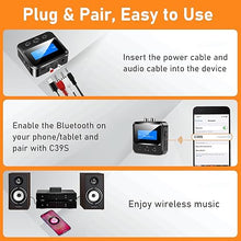 Load image into Gallery viewer, Bluetooth Receiver for Old Stereo, 3.5mm AUX Bluetooth Audio Adapter for Stereo Receiver Wired Speakers Home Theater Amplifier, with RCA L/R 3.5mm Jack Low Latency for Music Streaming, TF Card Play