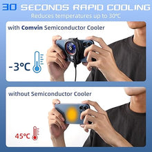 Load image into Gallery viewer, Cell Phone Cooler for Gaming, Mobile Phone Cooling Fan with Dual Mode/Temperature Display/LED Light/Ultra Quiet, Supports Devices for 67-88mm Width iOS/Android,Cellphone Gaming, Live Streaming