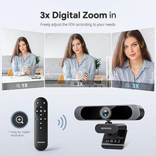 Load image into Gallery viewer, DEPSTECH 4K Webcam, Ultra HD 1/2.55'' Sony Sensor, 3X Digital Zoom, Dual Noise-Canceling Microphones, Remote Control, Auto Focus, Streaming Webcam for PC, Mac, Laptop, Video Call, Zoom, Skype, Teams