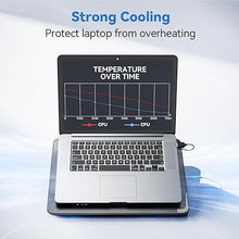 Load image into Gallery viewer, TECKNET Laptop Cooling Pad, Portable Slim Quiet USB Powered Laptop Notebook Cooler Cooling Pad Stand Chill Mat with 3 Blue LED Fans, Fits 12-17 Inches (Black)
