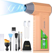 Load image into Gallery viewer, VOTTAN Air Blower 120000 RPM, 3 Gears Adjustable 65mph Replace Air Can Mini Air Turbo Fan for Man Gift, 4000mAh Reusable Compressed Air Duster for PC Keyboard Car Garden Cleanning