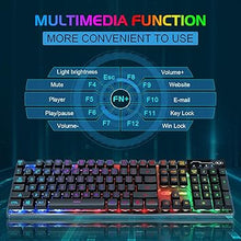 Load image into Gallery viewer, Gaming Keyboard and Mouse Combo, K1 RGB LED Backlit Keyboard with 104 Key Computer PC Gaming Keyboard for PC/Laptop (Black)