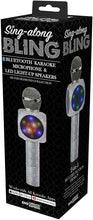 Load image into Gallery viewer, Sing-Along Bling Bluetooth Karaoke Microphone and Bluetooth Stereo Speaker All-in-One (Silver Bling)