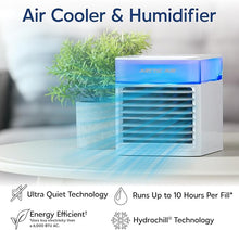 Load image into Gallery viewer, Arctic Air Pure Chill 2.0 Evaporative Air Cooler by Ontel - Powerful, Quiet, Lightweight and Portable Space Cooler with Hydro-Chill Technology For Bedroom, Office, Living Room & More,Blue